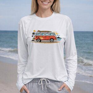 Kombi Van Bus Surfing Long Sleeve UPF 50 T-Shirt Sport Beach Boat UV Protection